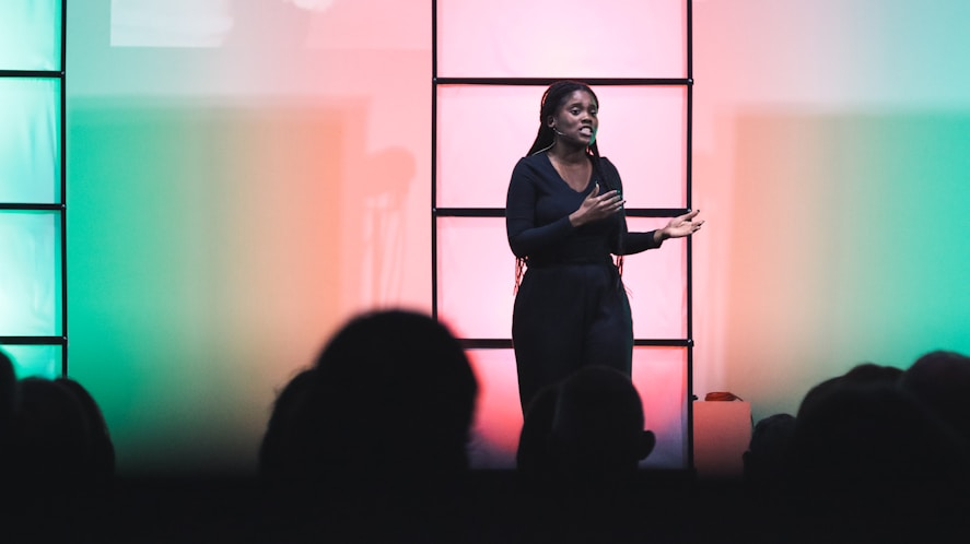 Keynote speaker on stage