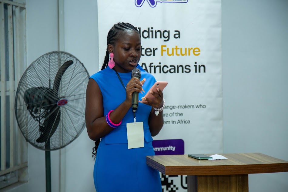 Speaker presenting at a past FutureHER event