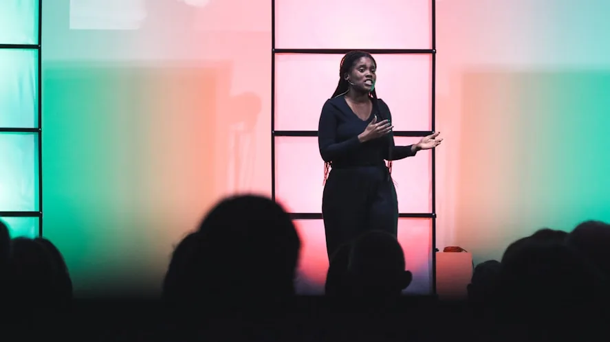 Keynote speaker on stage