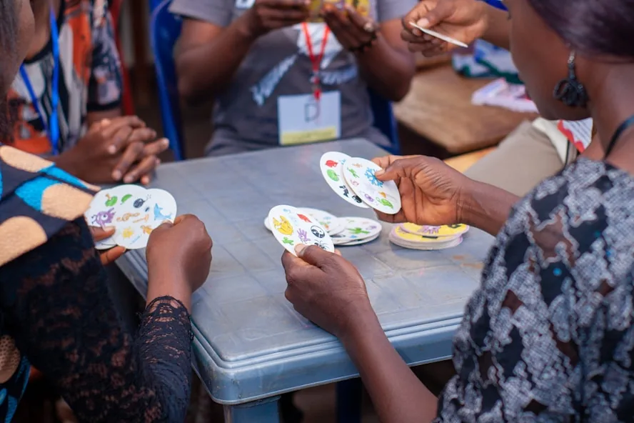 Attendees playing games